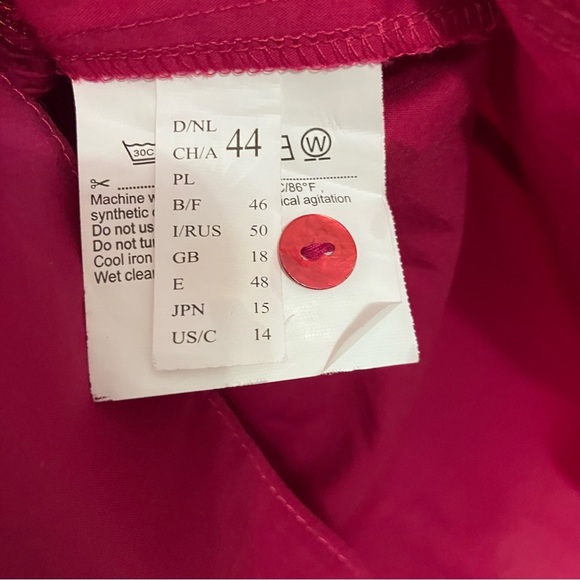 Gerry Weber Women’s  Hot Pink Sz.14 V-neck Blouse Pleated Button Front Y2K - Picture 3 of 9